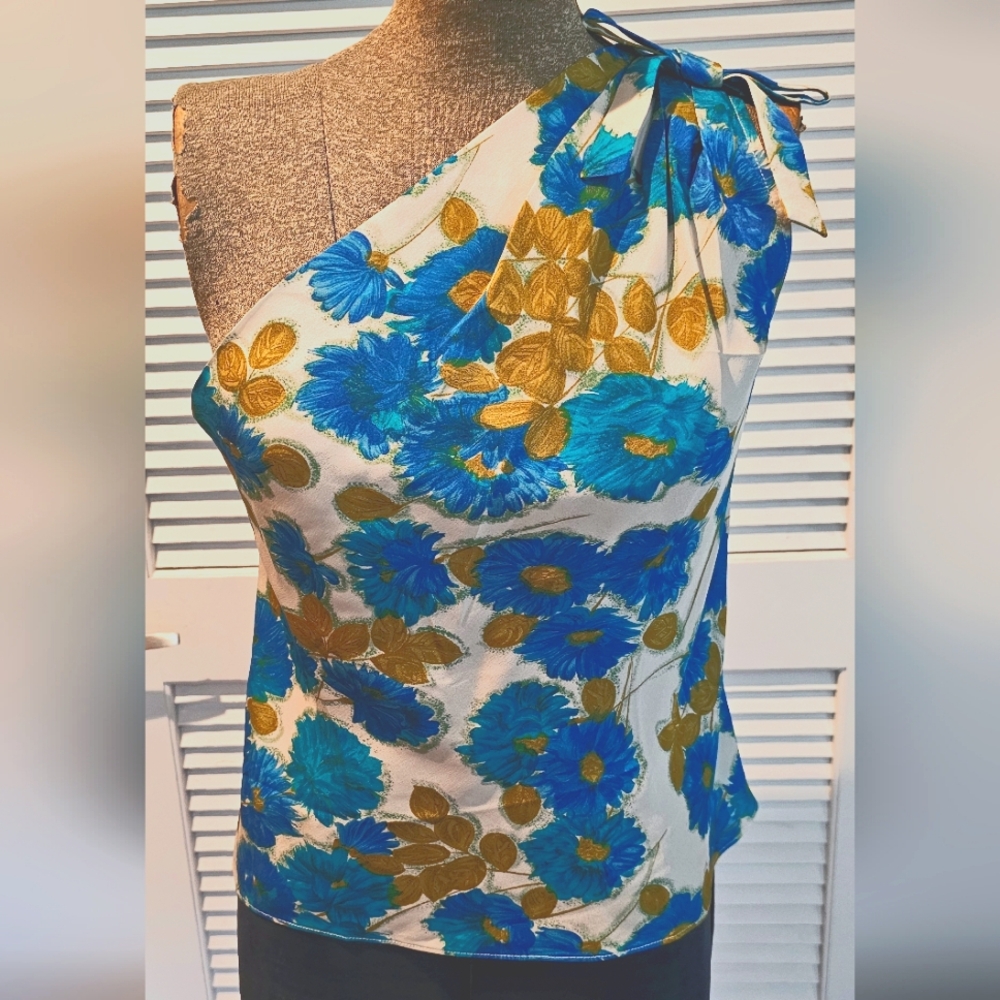 One Shoulder Silk Top